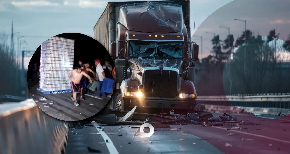 Volcadura de tráiler en el Arco Norte provoca rapiña en límites de Hidalgo